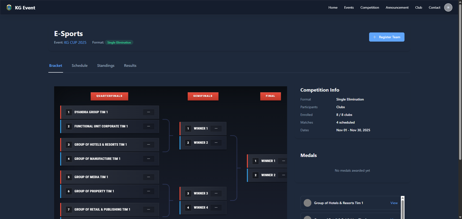RoC Game Management System